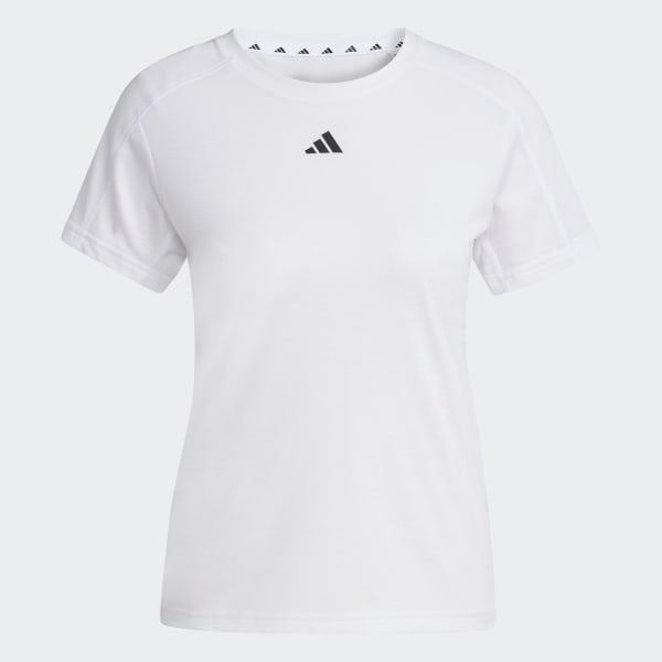 アディダス adidas Aeroready トレーニング エッセンシャル Minimal Tシャツ レディース シャツ トップス White アディダス AEROREADY トレイン エッセンシャルズ ミニマル ロゴ