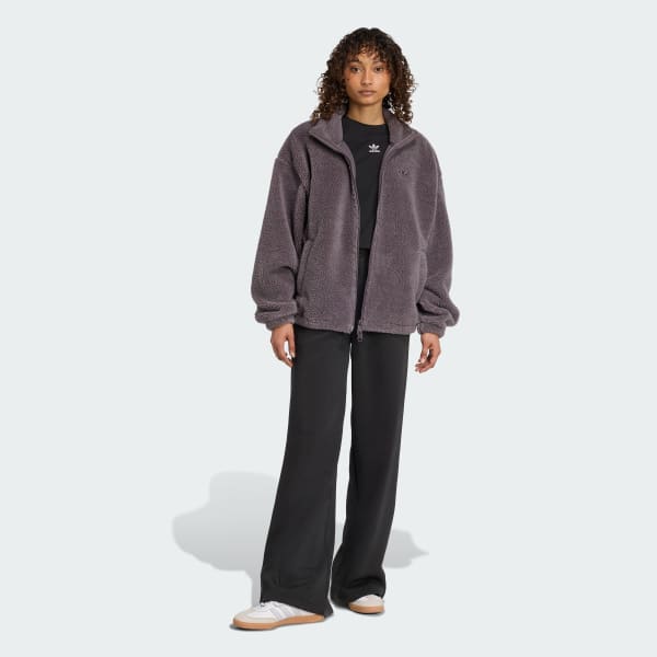 Black Essentials Wide Leg Pant Fleece