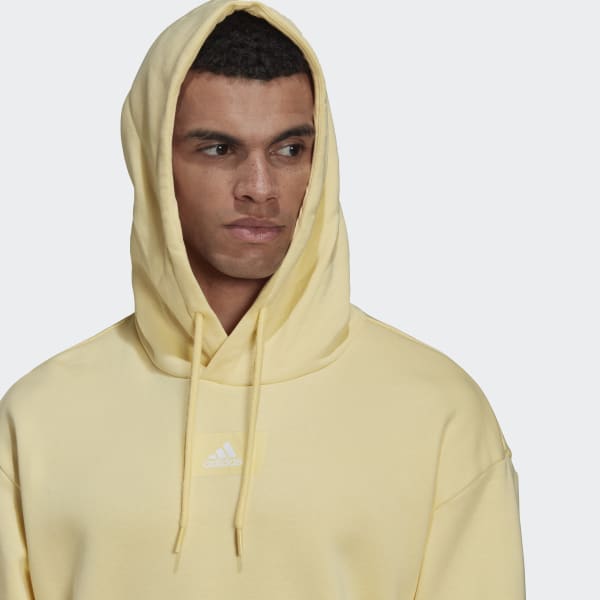 Yellow Essentials FeelVivid Cotton Fleece Drop Shoulder Hoodie TT585