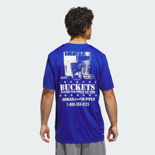 アディダス Get Buckets グラフィック半袖Tシャツ - ブルー