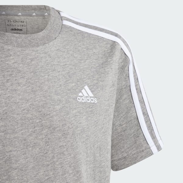 Grey Essentials 3-Stripes Cotton Tee