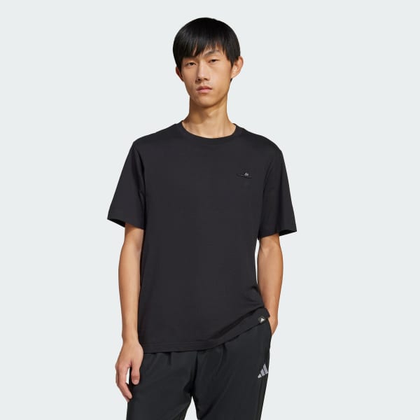 สีดำ เสื้อยืดพิมพ์ลาย Lounge Slide