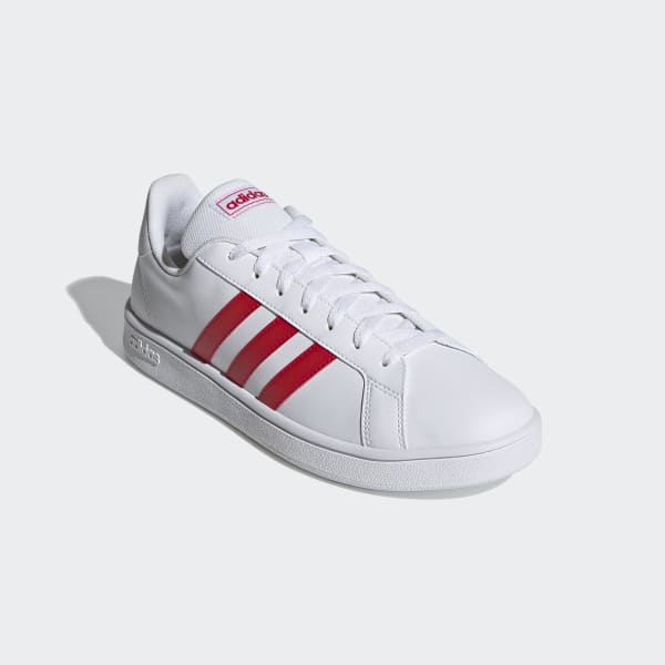 Adidas blancas con rayas rojas store