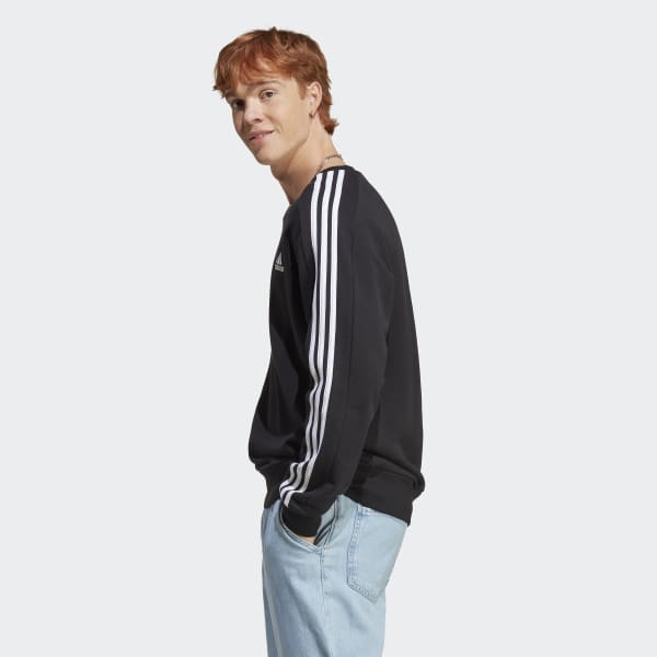 Zwart Essentials French Terry 3-Stripes Sweatshirt