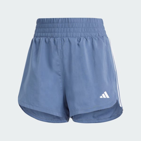 Azul Shorts Pacer Training 3 Franjas Tejidos Corte Alto
