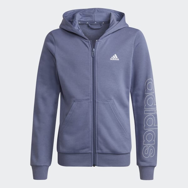Purpura Polera con Capucha adidas Essentials Cierre Frontal