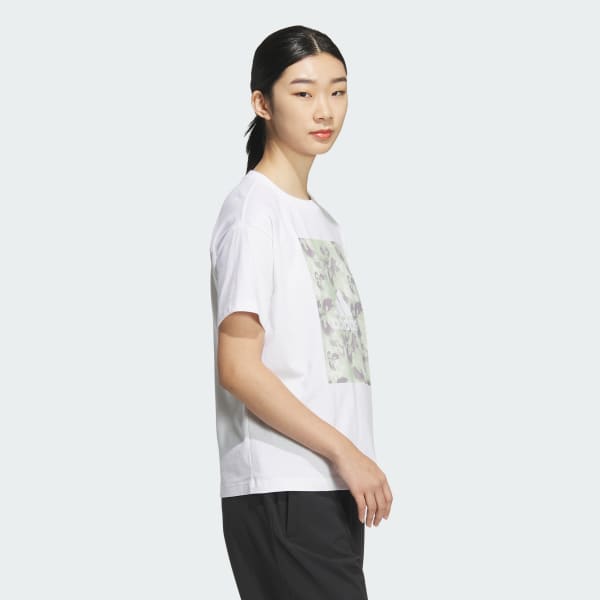 ホワイト W GRFX SS TEE2