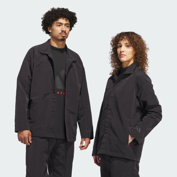 Preto Jaqueta Coach adidas Basketball (Gênero Neutro)