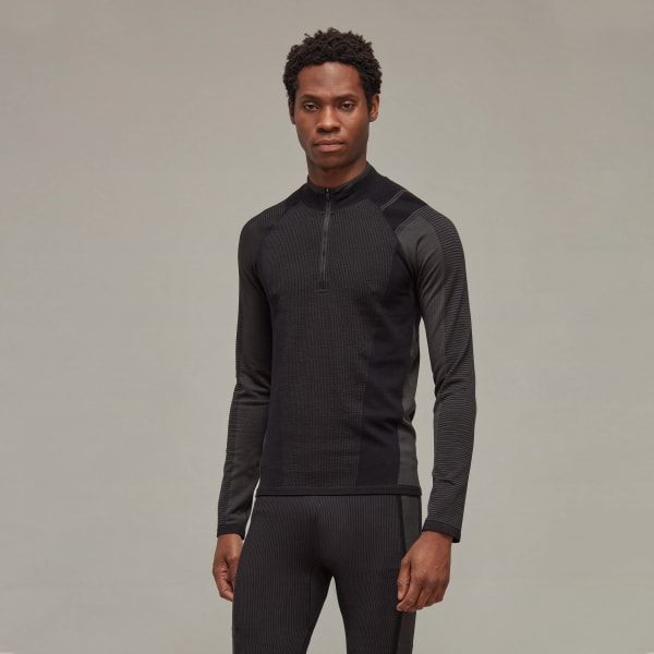 Schwarz Y-3 Classic Knit Base Layer Half-Zip Oberteil QY736