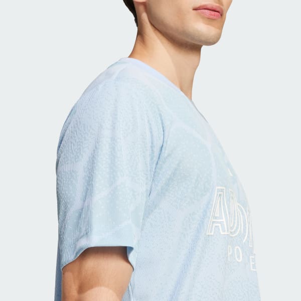 adidas House of Tiro Short Sleeve Jacquard Jersey - Blau