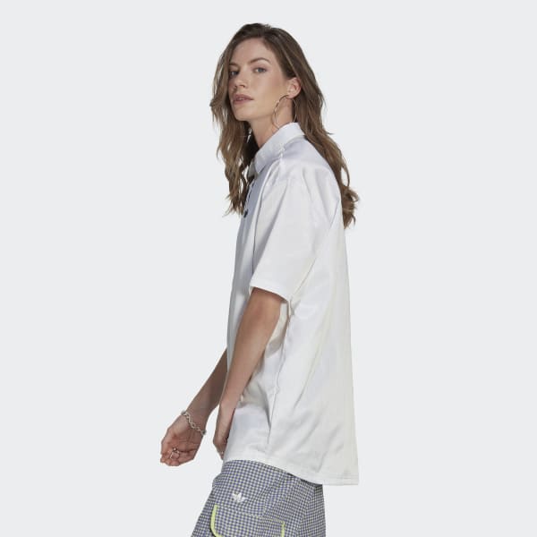 White Loose Allover-Print Shirt CS948