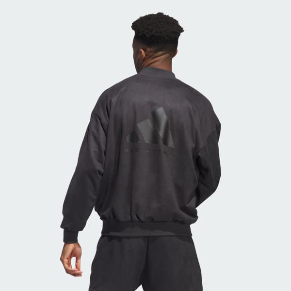 Cinza Moletom Basketball Sueded Crew