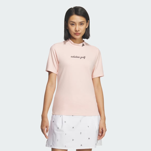 สีชมพู เสื้อแขนสั้นคอสูง CLIMACOOL