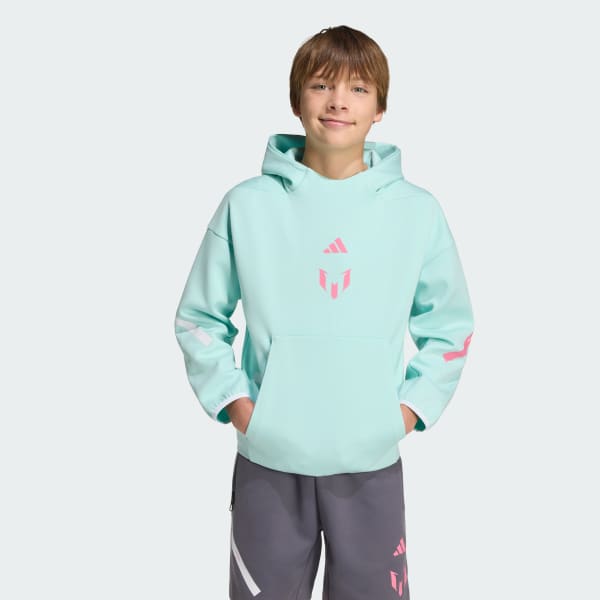 Turkusowy Bluza z kapturem MESSI ZNE HOODIE KIDS