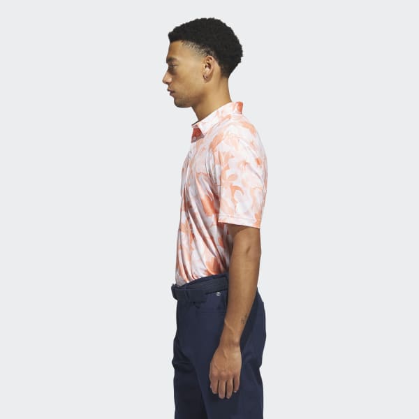Orange Floral Polo Shirt