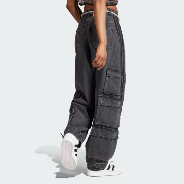 Preto Calça Cargo Brim Adilenium
