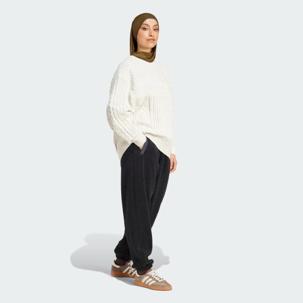 White 70s Trefoil Sweater