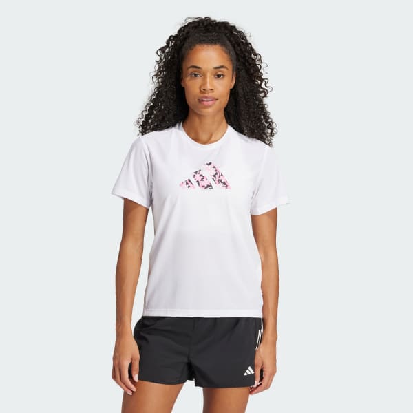 White Running Supernatural Flora Graphic Tee