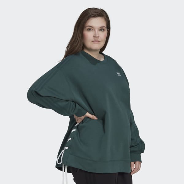 Vert Sweat-shirt ras-du-cou à lacets Always Original (Grandes tailles) ZK859