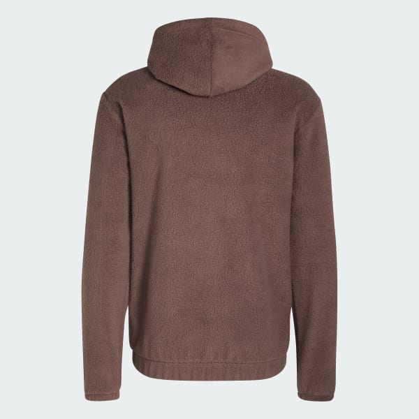 Marron Sweat-shirt à capuche en polaire