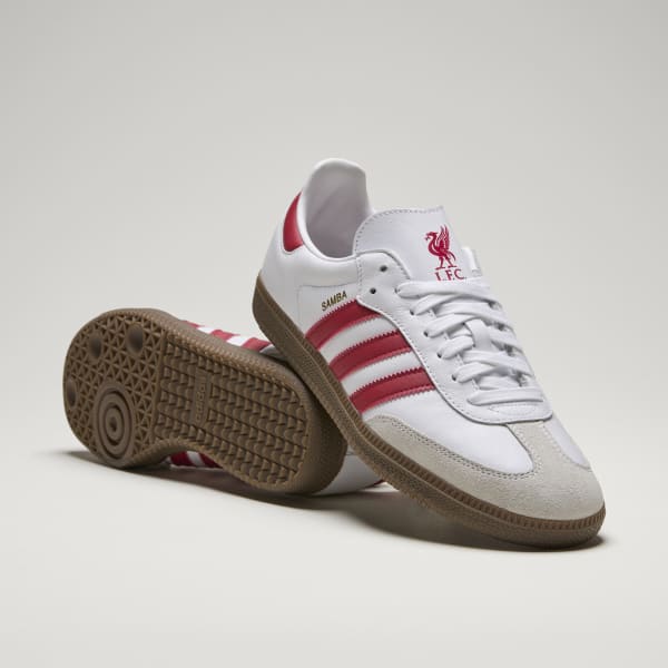 adidas Samba LFC スニーカー ホワイト/レッド　リバプール adidas Samba Liverpool FC Shoes - White | Free Shipping with