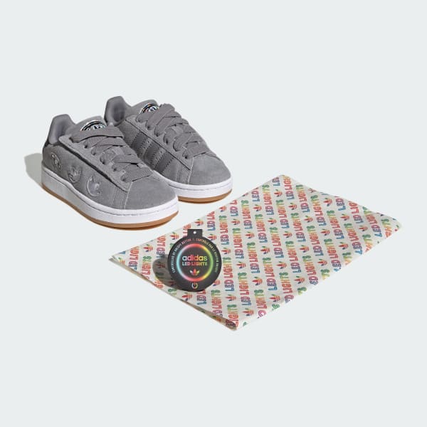 Grey Campus 00s LED Lights Comfort Closure Elastic Lace Shoes