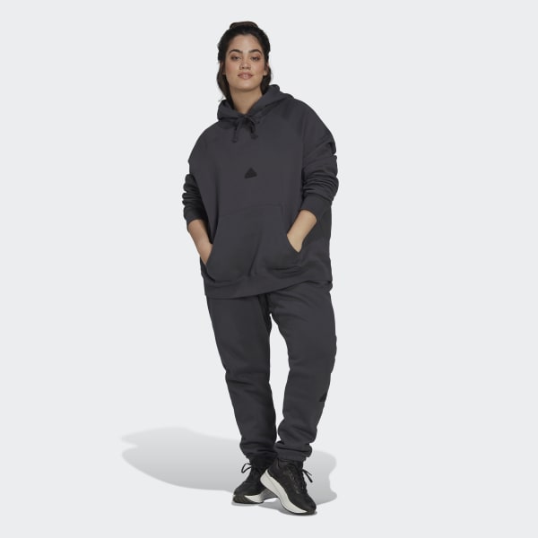 Grijs Oversized Sweatshirt met Capuchon (Grote Maat) UG639