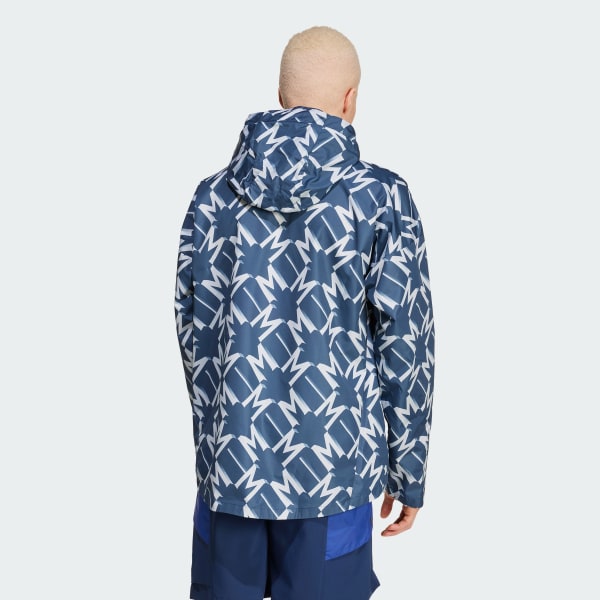 Blue and white adidas windbreaker hotsell