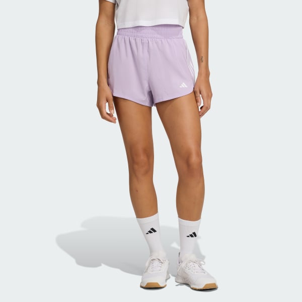 Paars Pacer Training 3-Stripes Geweven High-Rise Short