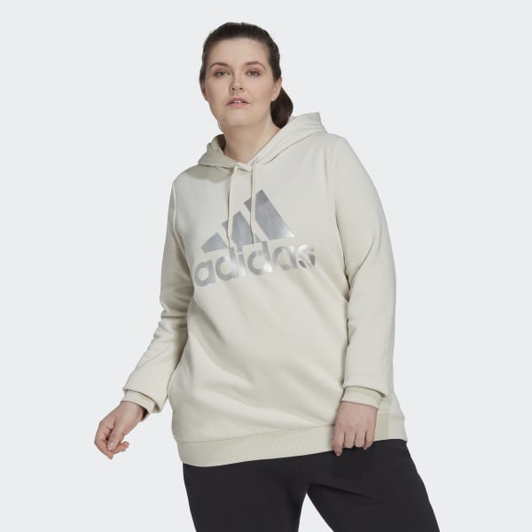 Beige Sweat-shirt à capuche Essentials Logo Fleece (Grandes tailles) IXV15