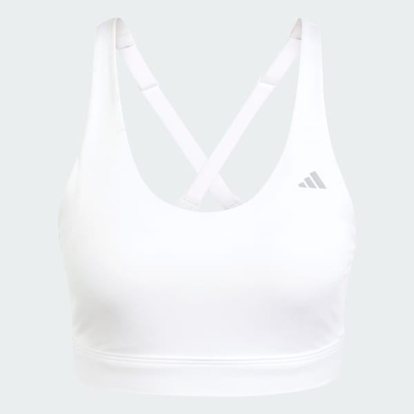 Blanc Brassière Ultimate adidas Run maintien moyen