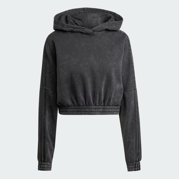adidas Washed Out Crop Oversized Hoodie Black Free Shipping with adiClub adidas US