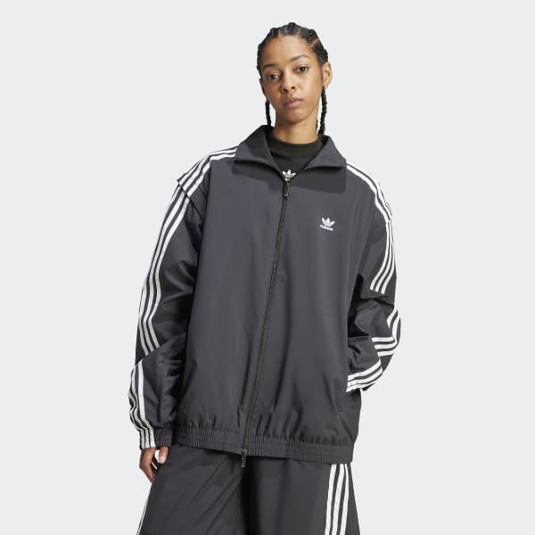 adidas Adilenium Season 2 Oversized Zip Off Track Top Gender Neutral Black adidas Thailand