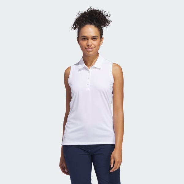 adidas Ultimate365 Solid Sleeveless Polo Shirt White adidas