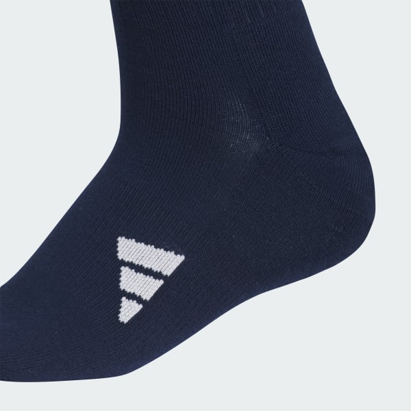 ブルー 【ゴルフ】ニーハイ スリーストライプ クッションソックス