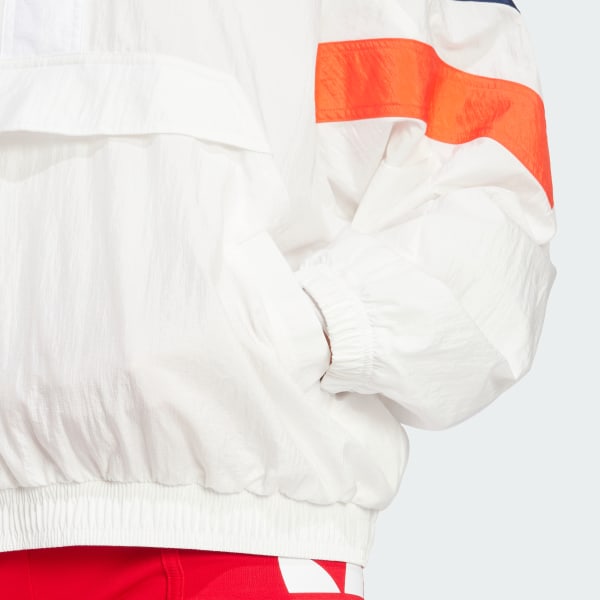adidas 1/2 Zip Windbreaker - White | Free Shipping with