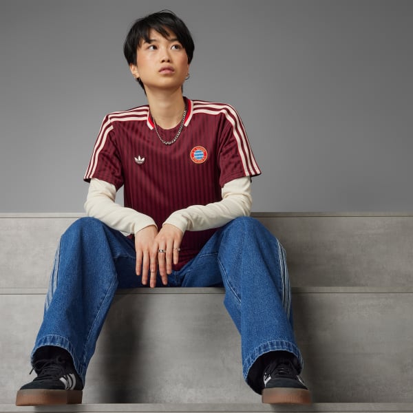 Burgundy FC Bayern Terrace Icons Tröja