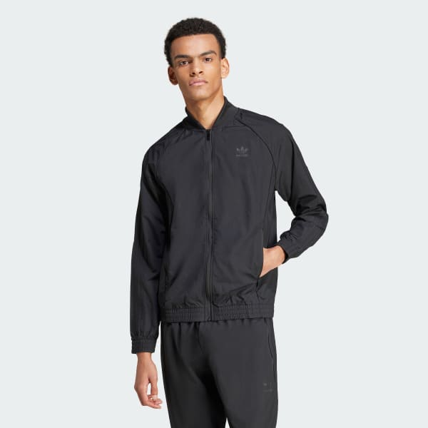 Adidas black sst track jacket online