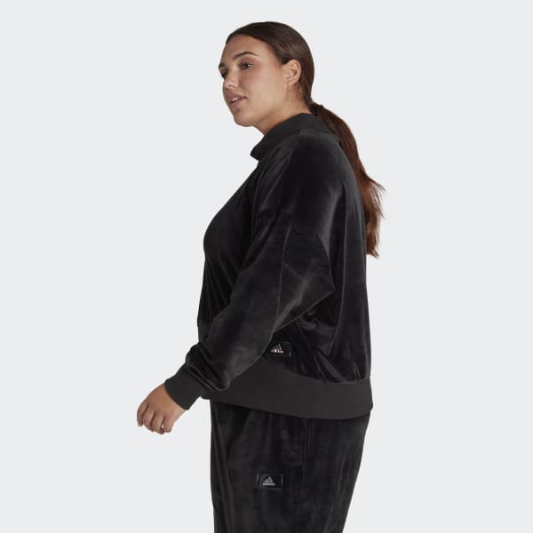Noir Sweat-shirt en velours Holidayz Cozy (Grandes tailles) VK077