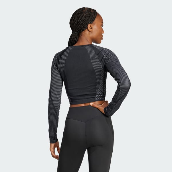 Schwarz Seamless Knitted Longsleeve