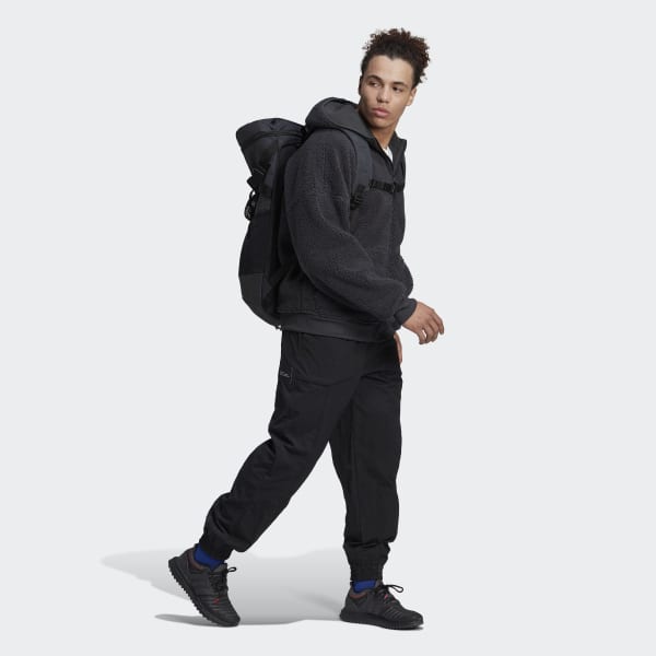 Grau Polar Fleece Kapuzenjacke GE261