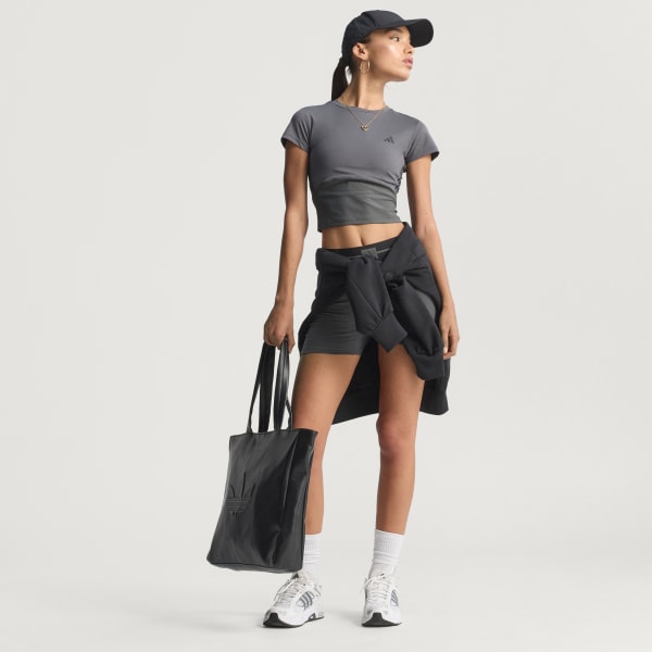 Grey Hyperglam Rib Baby Tee