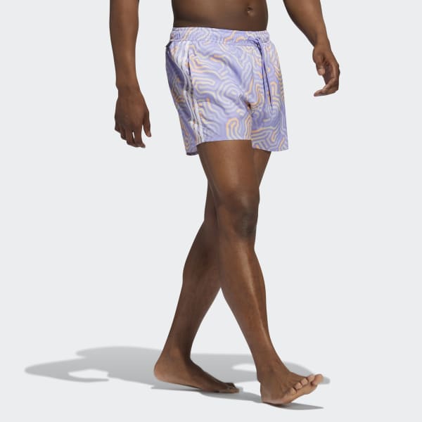 adidas Very Short Length Color Maze CLX Swim Shorts - Purple | Men's ...