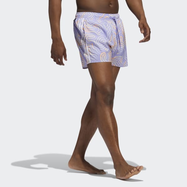 Purple Very Short Length Colour Maze CLX Swim Shorts BW550