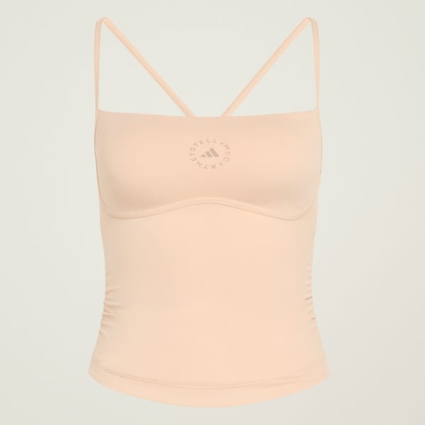 Beige adidas by Stella McCartney Studio Spaghetti Crop Top