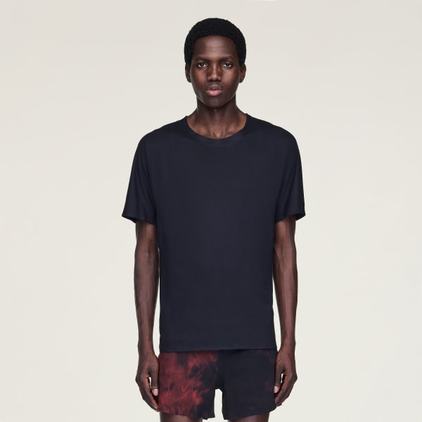 Svart Y-3 Running Short Sleeve T-skjorte