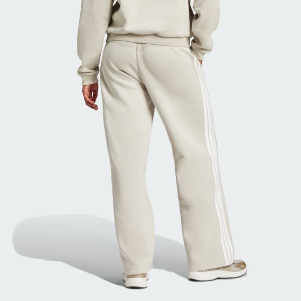 สีเบจ กางเกงขาปล่อยผ้าเฟรนช์เทอร์รีย์ Essentials 3-Stripes