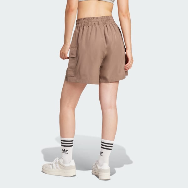 Marrom Shorts Cargo Cós Alto Essentials