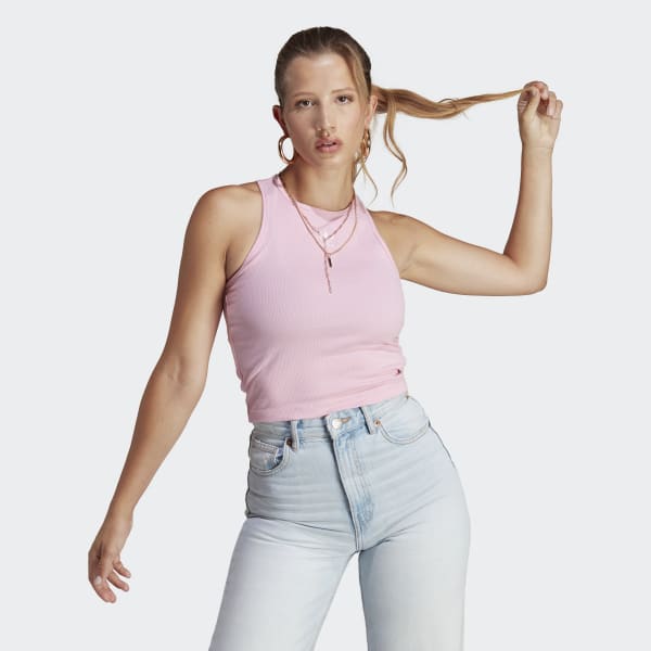 adidas Adicolor Essentials Rib Tank Top - Pink | Women's Lifestyle | adidas  US