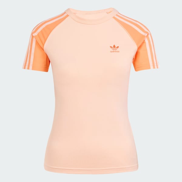Rosa Adicolor 3-Stripes Raglan Slim T-skjorte